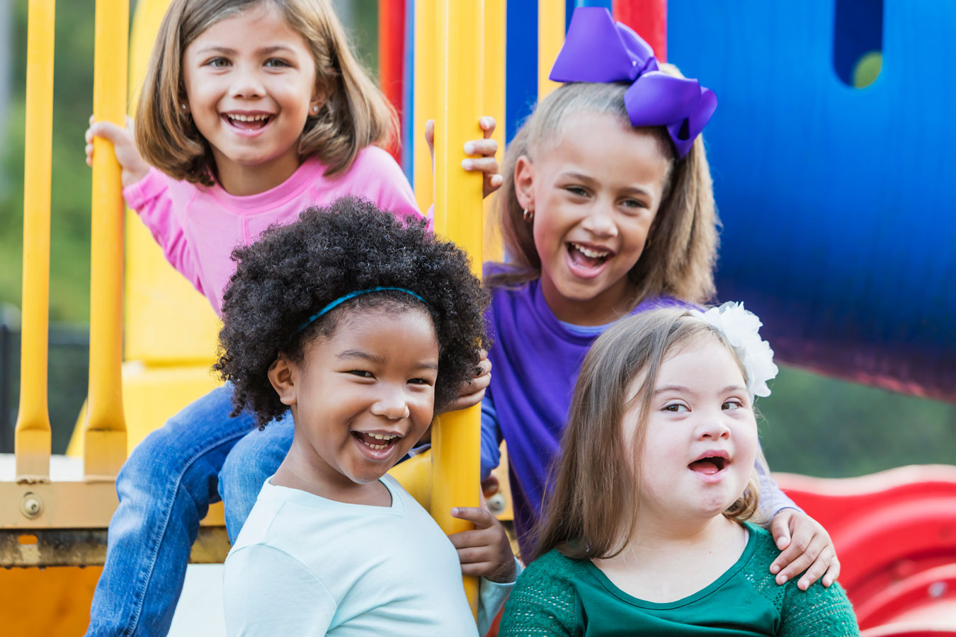four children on a playground